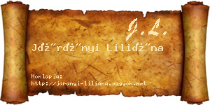 Járányi Liliána névjegykártya